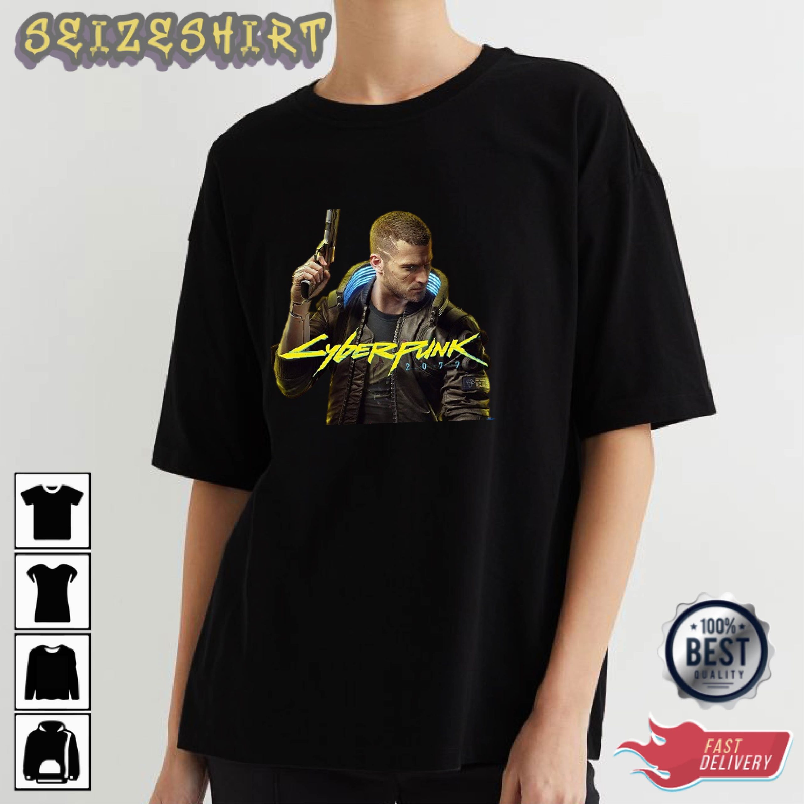 Cyberpunk Cool Gun HOT Tee Shirt Long Sleeve Shirt