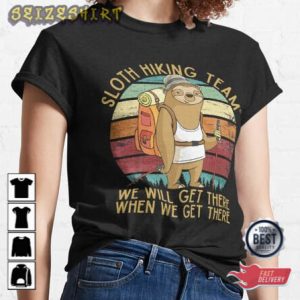 Sloth Hikes Mountain T-shirt Design