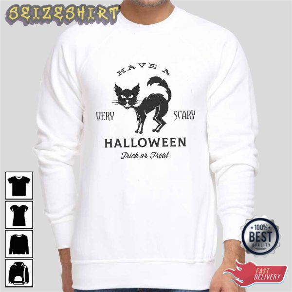 Trick Or Treat Cat Tee Scary Animal