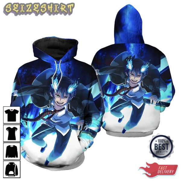 Anime Blue Exorcist Fashion 3D Hoodie