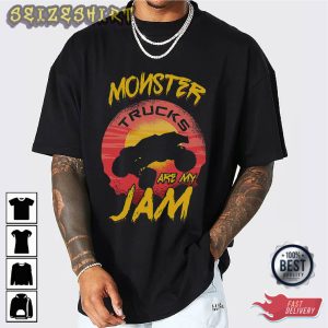 Monster Truck Monster Jam Black HOT Graphic Tee Long Sleeve Shirt