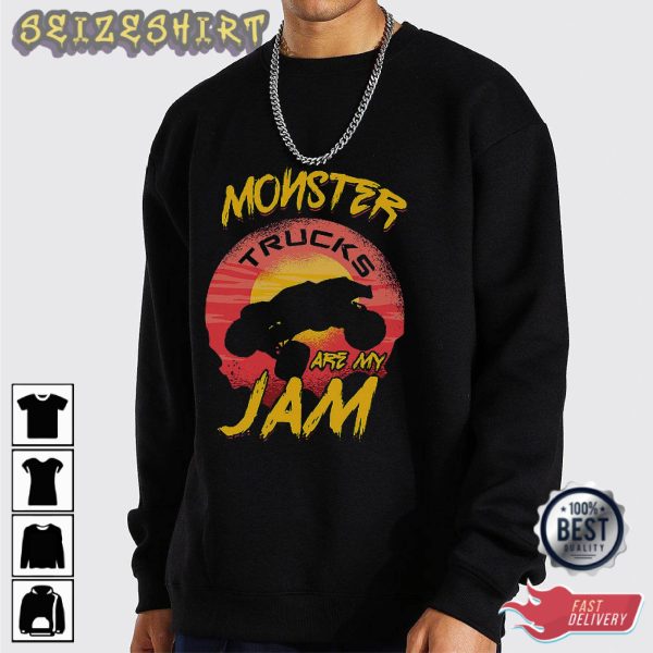 Monster Truck Monster Jam Black HOT Graphic Tee Long Sleeve Shirt