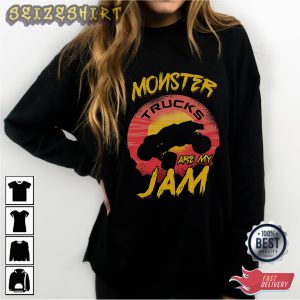 Monster Truck Monster Jam Black HOT Graphic Tee Long Sleeve Shirt