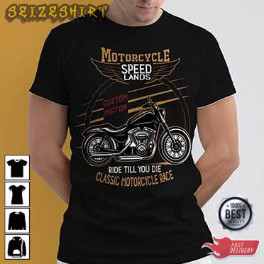 Motorcycle Speed Lands Graphic Tee
