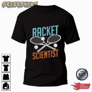 Racket Scientist Tennis Sport Graphic Tee Long Sleeve Shirt