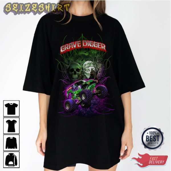 Grave Digger Trending Graphic Tee Long Sleeve Shirt