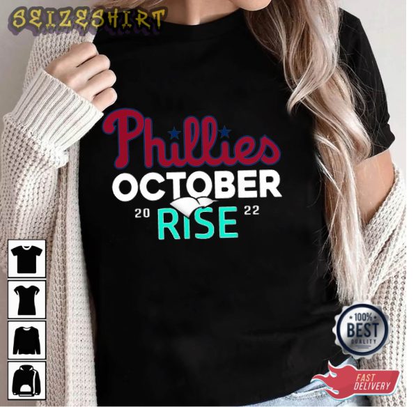 Phillies October Rise 2022 Postseason Locker Room Baseball Shirt
