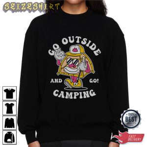 Go Outside And Go Camping Funny Graphic Tee
