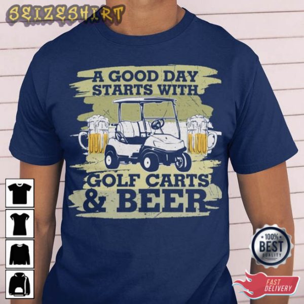 Goft Carts And Beer Sport T-Shirt Design
