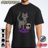 Happy Halloween Black Cat Skeleton Graphic Tee