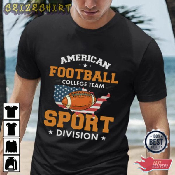 American Football College Team Sport Division T-Shirt