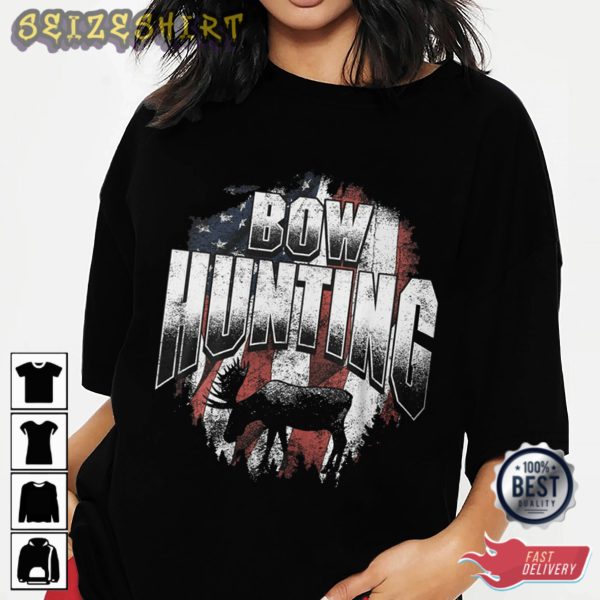 Bow Hunting America Flag T-Shirt
