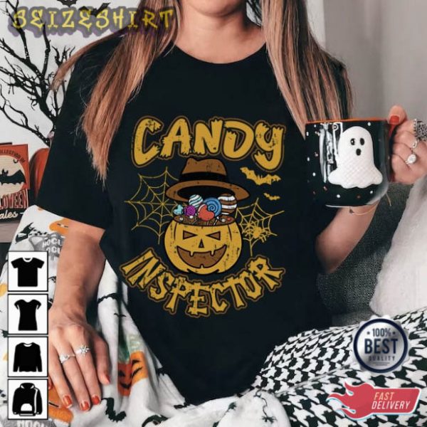 Candy Inspector Halloween Graphic Tee T-Shirt