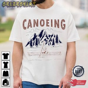 Canoeing Next To The Mountain T-Shirt