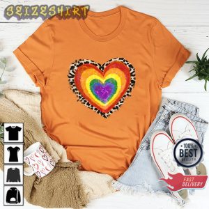 Colorful Heart and Leopard Happy Women Valentines Day Heart Unisex Sweatshirt