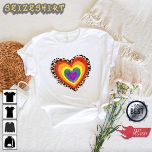 Colorful Heart and Leopard Happy Women Valentines Day Heart Unisex Sweatshirt