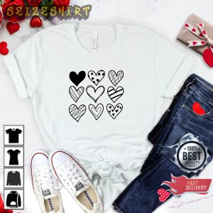 Cute Hearts Happy Womens Valentines Day Gift for Him Her Sweatshirt