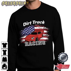 Dirt Track Racing Flag American Sport T-Shirt
