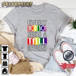 Every Tall Boy Needs Short Boyfriend LGBT Valentines Day Sweatshirt