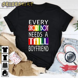 Every Tall Boy Needs Short Boyfriend LGBT Valentines Day Sweatshirt