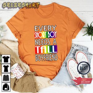 Every Tall Boy Needs Short Boyfriend LGBT Valentines Day Sweatshirt