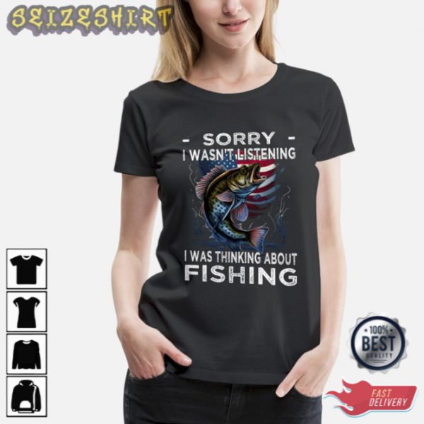 Fishing And An American Flag Largemouth Bass Shirt