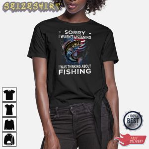 Fishing And An American Flag Largemouth Bass Shirt