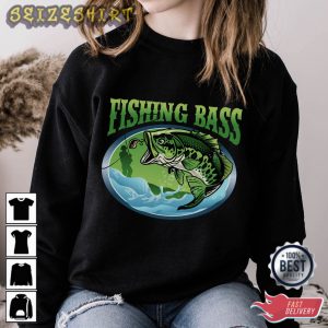 Fishing Bass Green T-Shirt Design