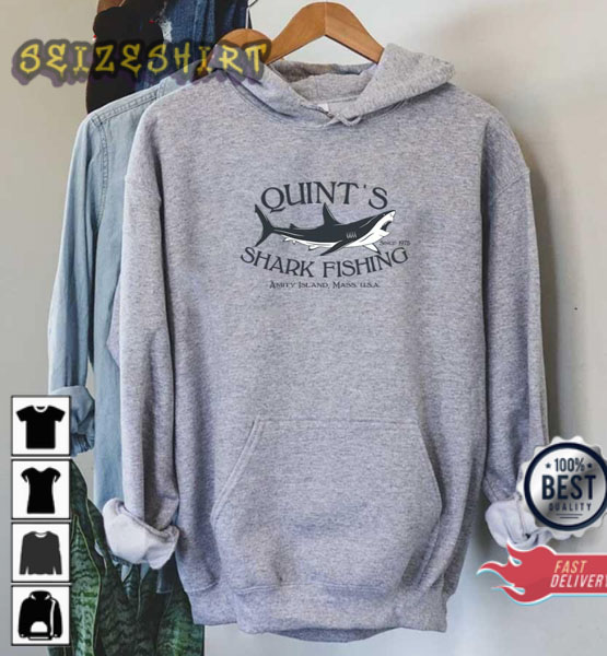 Fishing Vintage Quint's Shark Retro Graphic T-Shirt