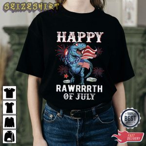 Happy Rawrrrth Of July Independence Day T-Shirt