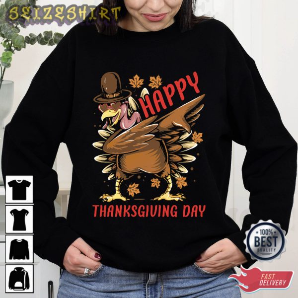 Happy Thanksgiving Day Turkey Stand T-Shirt Design