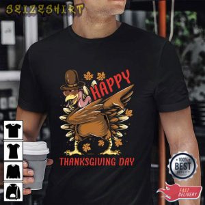 Happy Thanksgiving Day Turkey Stand T-Shirt Design