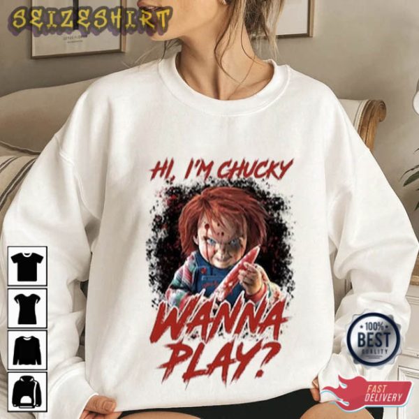 Hi Im Chucky Wanna Halloween T-Shirt Design