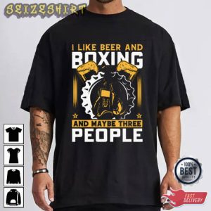 I Like Beer And Boxing T-Shirt Design