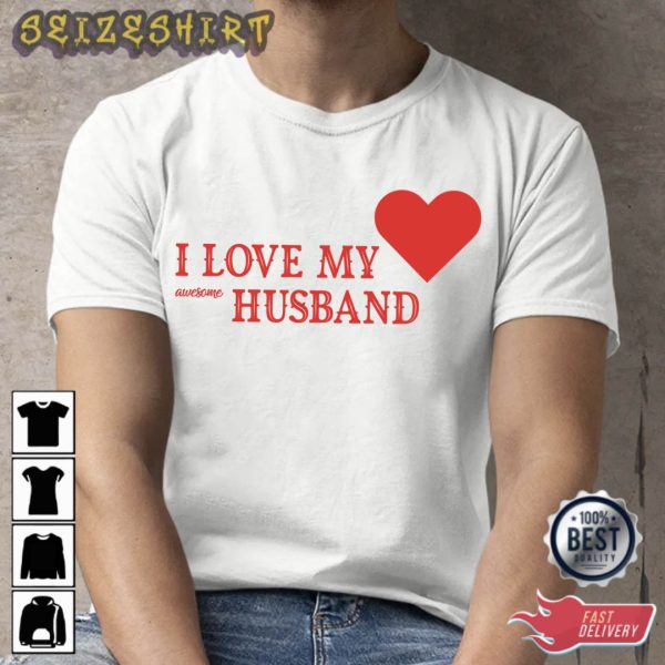 I Love My Husband Red Heart T-Shirt