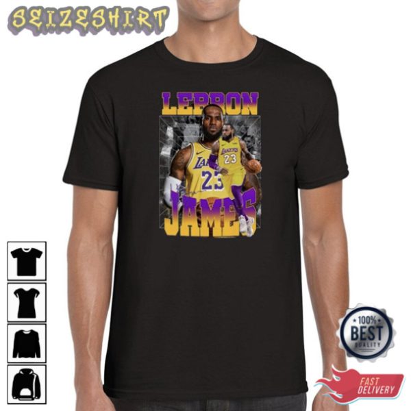 Lebron James 90s Inspired Vintage Basketball Graphic T-Shirt
