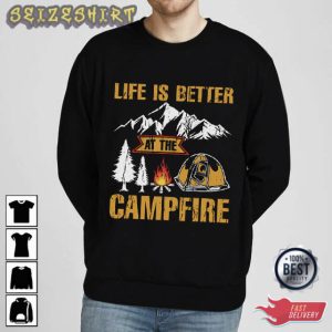 Life Is Better At The Camfire Camping T-Shirt Design