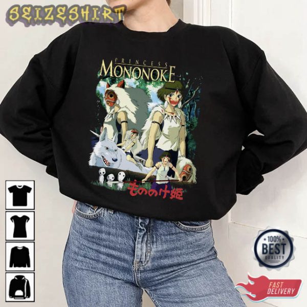 Mononoke Hime Anime Graphic Tee T-Shirt Design