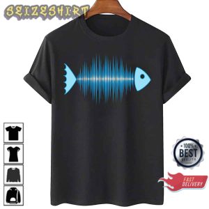 Music Fish Pulse Rate Frequency Dance House Techno Wave T-Shirt
