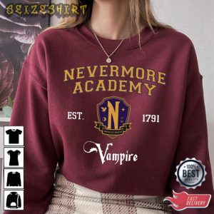 Nevermore Academy Class EST 1791 The Addams Family Shirt