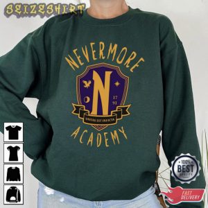 Nevermore Academy Wednesday Addams Family Fan T-shirt