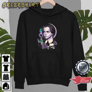 Oldschool Wednesday Addams Roses Skulls Vintage Sweatshirt