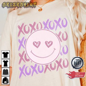 Retro Xoxo Valentines Day Groovy Valentines Love Vibe Unisex T-Shirt