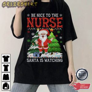 Santa Is Watching Christmas Holiday T-Shirt