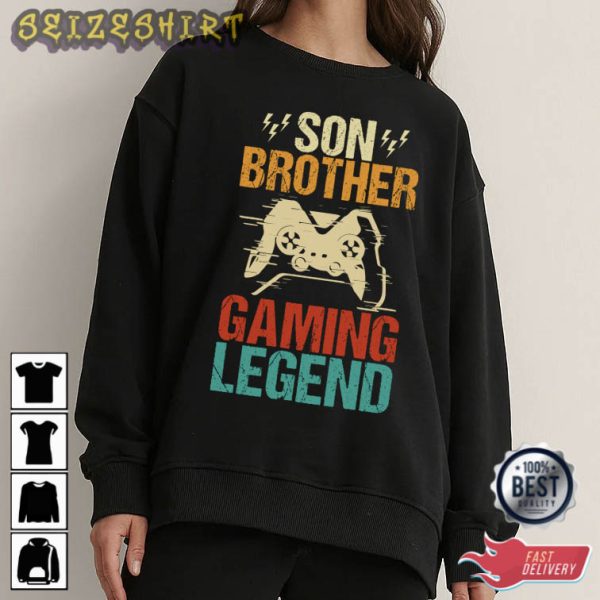 Son Brother Gaming Legend T-Shirt Graphic Tee