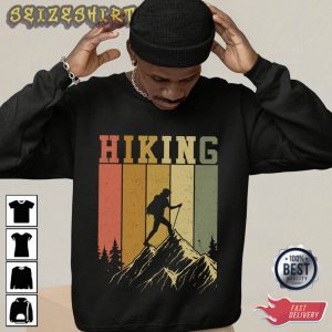 Standing On Top Of The Mountain Hiking T-Shirt