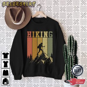 Standing On Top Of The Mountain Hiking T-Shirt