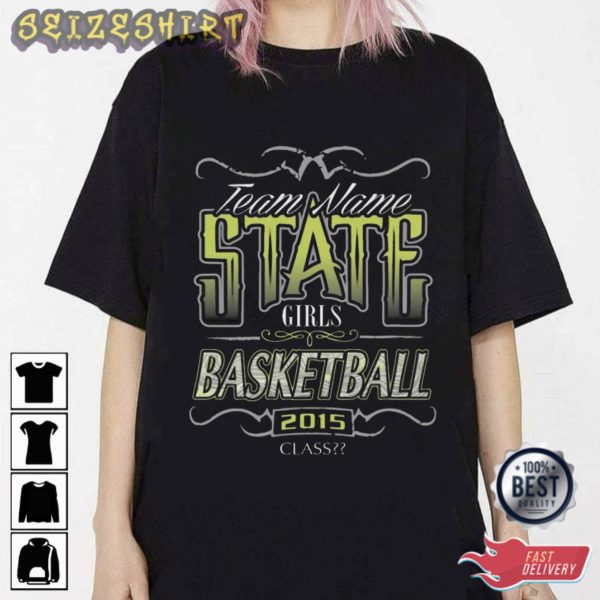 State Girls Basketball Sports T-Shirt Design