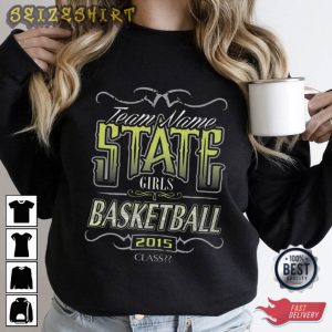 State Girls Basketball Sports T-Shirt Design