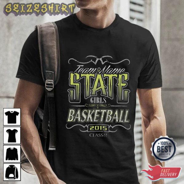 State Girls Basketball Sports T-Shirt Design